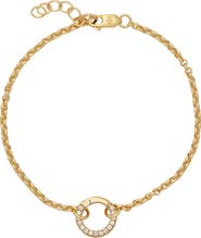 MADE BY MARY Rolo Charm Bracelet with CZ Link Lock