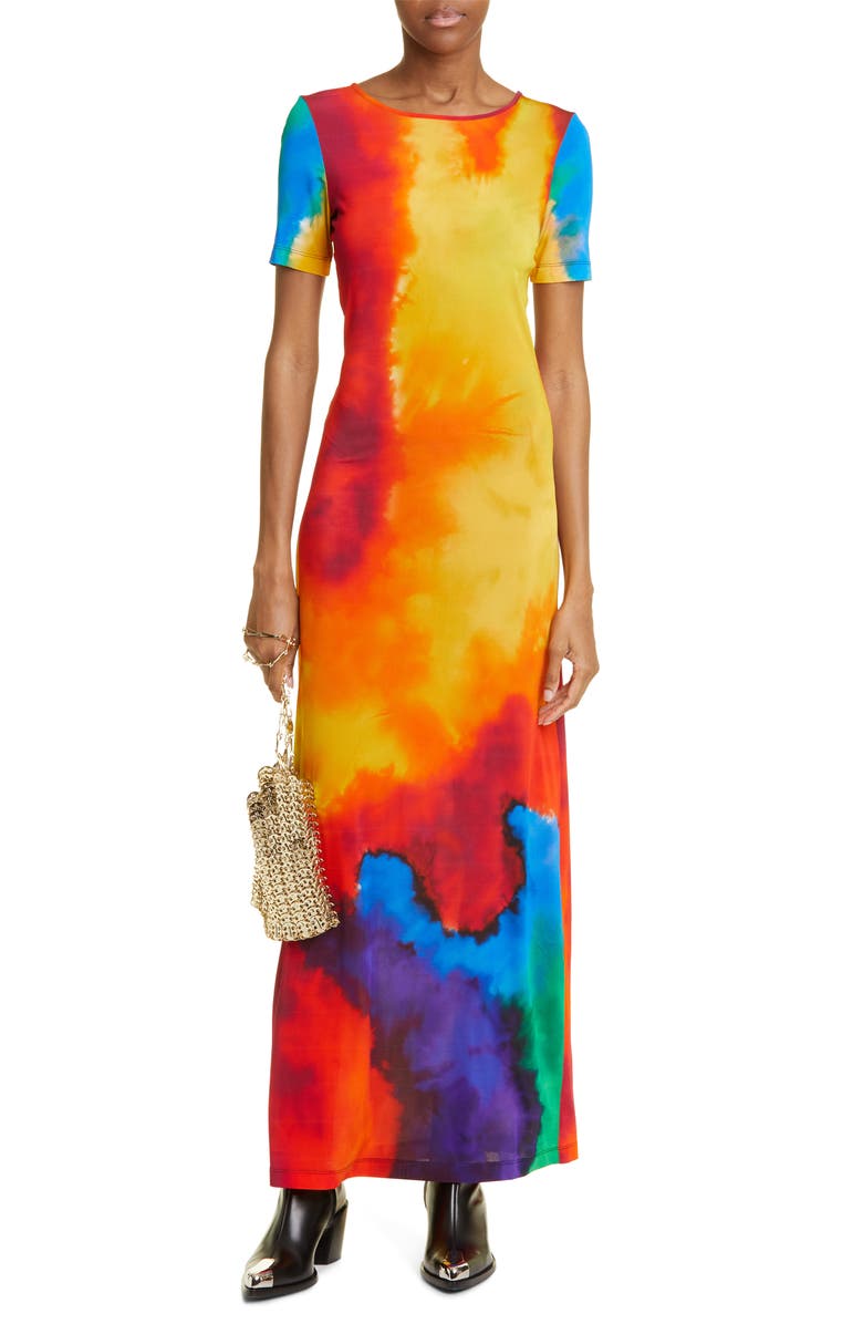 Rabanne Plastic Art Second Skin Jersey T-Shirt Dress, Main, color, 