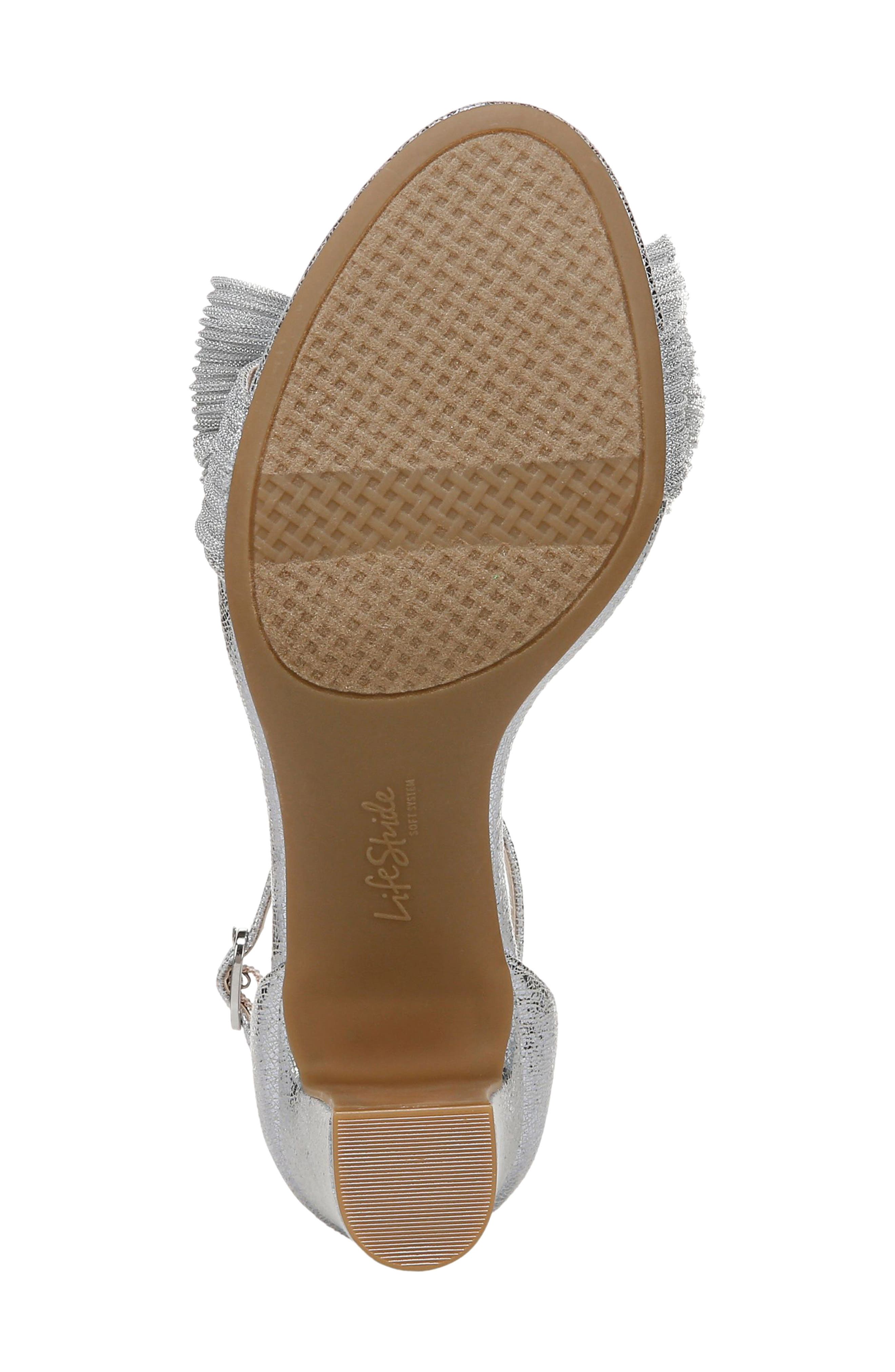 LifeStride Florence Bow Ankle Strap Sandal, Alternate, color, Silver