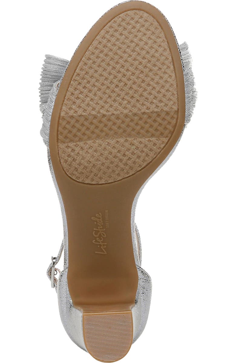 LifeStride Florence Bow Ankle Strap Sandal, Alternate, color, Silver