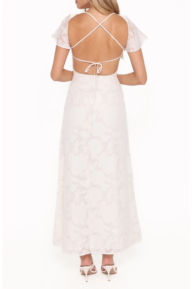 Henna Floral Open Back Maxi Dress, Alternate, color, IVORY