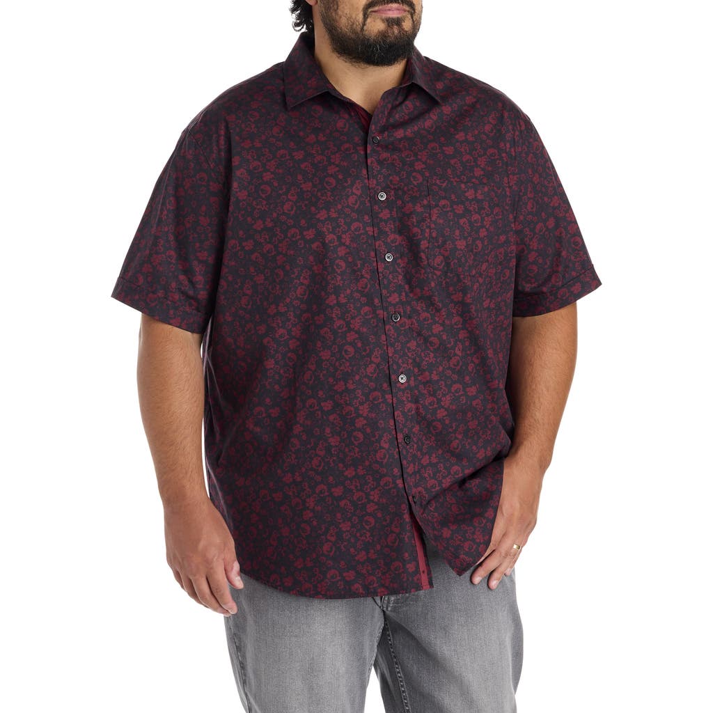 Synrgy By Dxl Big & Tall Bold Floral Sport Shirt In Black