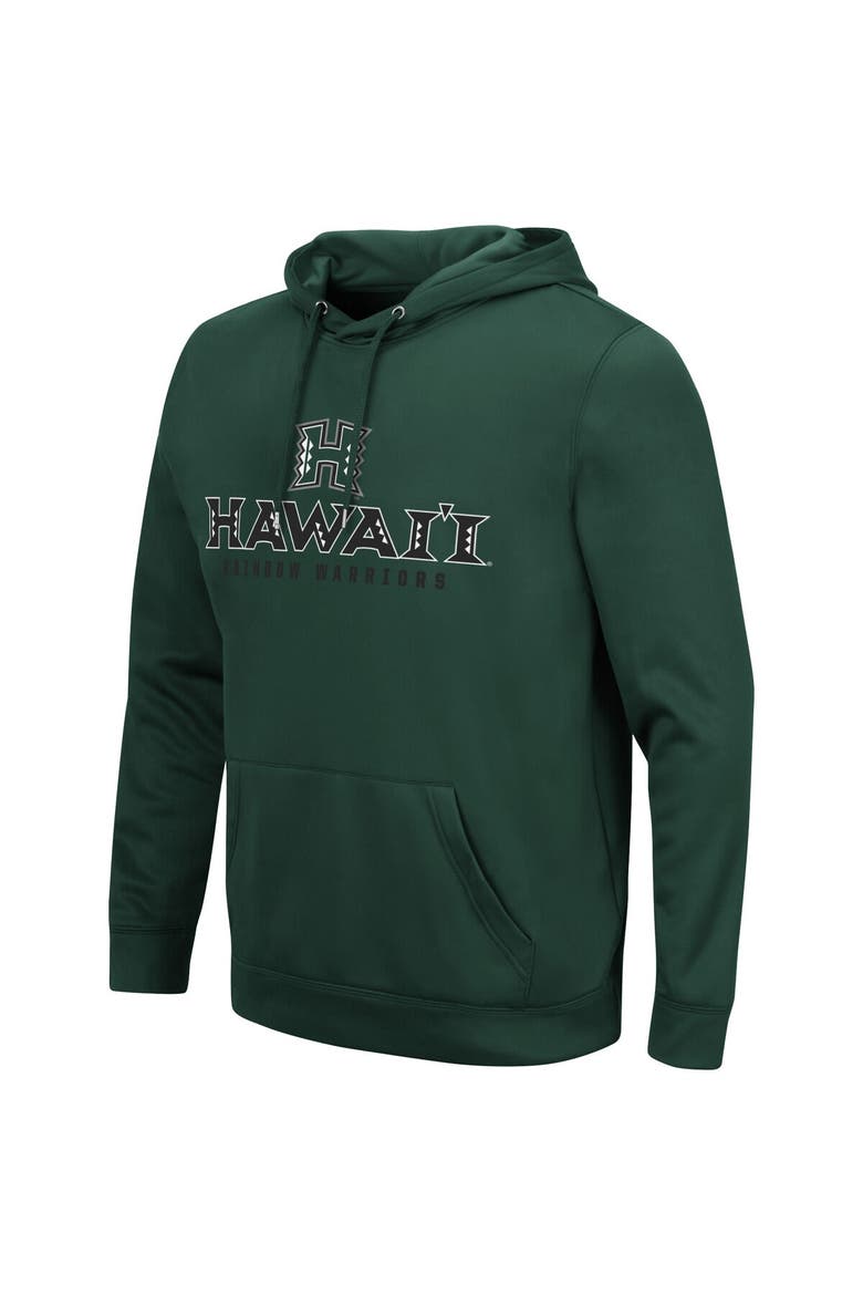 Men's Colosseum Green Hawaii Warriors Lantern Pullover Hoodie, Alternate, color, Green
