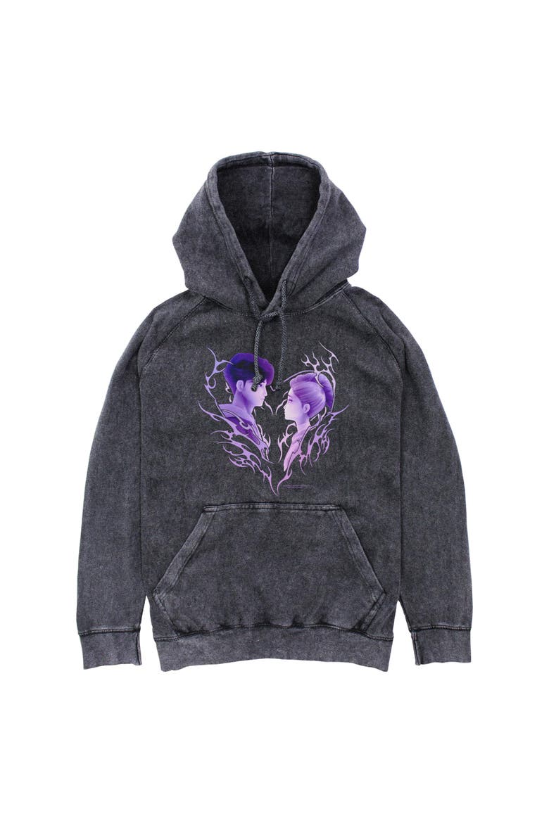 Mens KPop Demon Hunters Jinu and Rumi Love Lightweight Hoodie, Main, color, Black