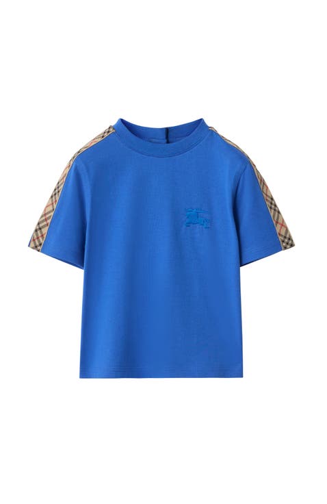 Check Trim Cotton T-shirt