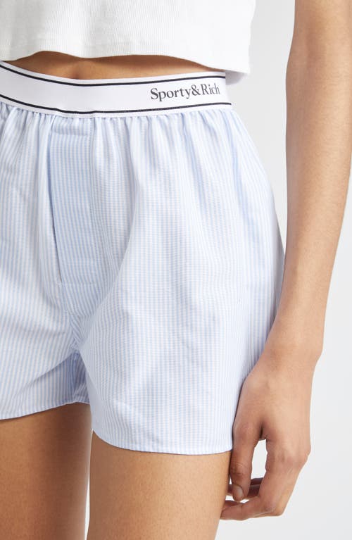 Sporty And Rich Sporty & Rich Serif Logo Oxford Boxer Shorts