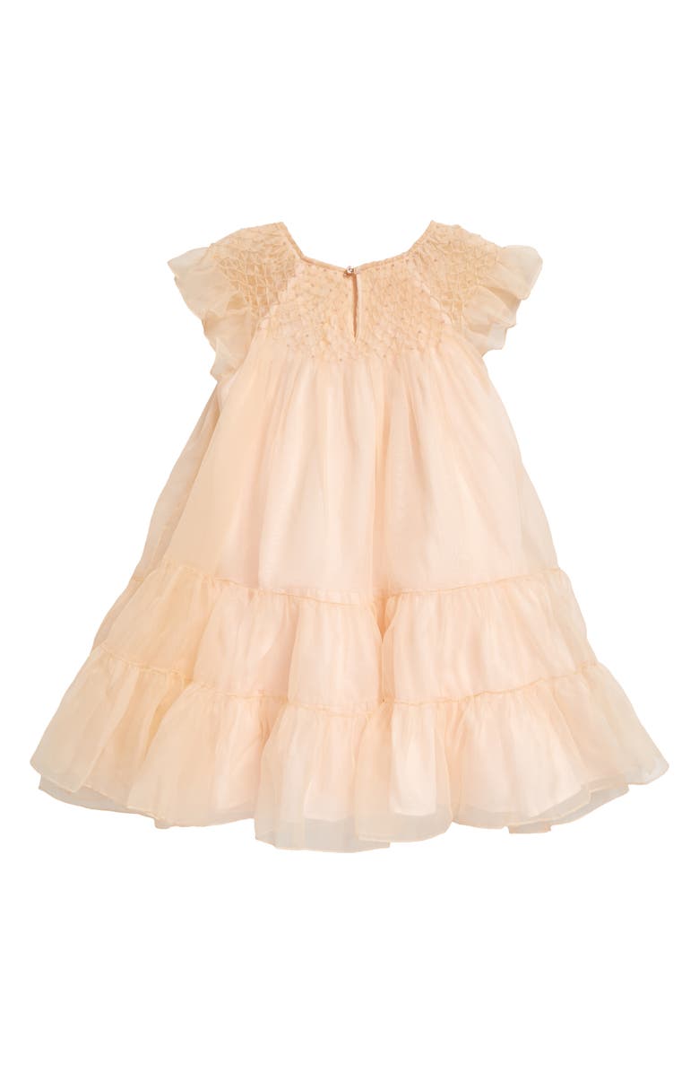 Bonpoint Kids' Theodora Smocked Silk Organza Dress, Alternate, color, 