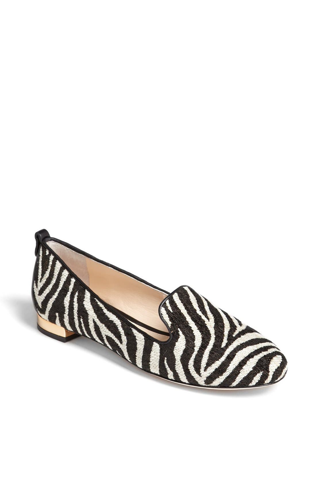 'Adeline' Loafer, Main, color, BLACK/ WHITE ZEBRA