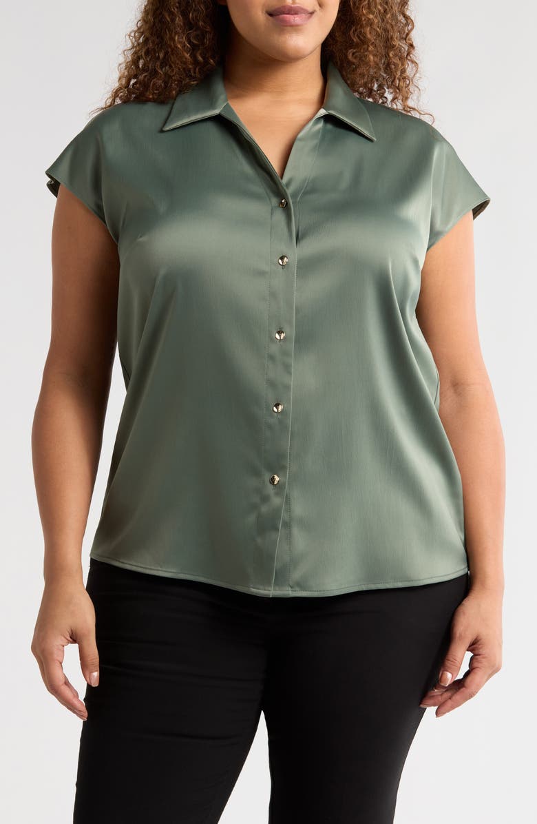 Anne Klein Button-Up Top, Main, color, 