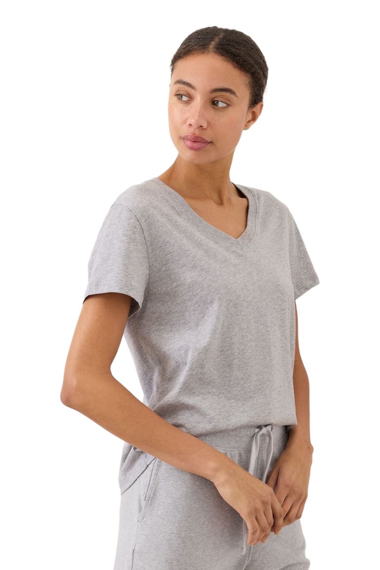 Organic Cotton Softspun Essential V-Neck Tee, Alternate, color, Heather Grey