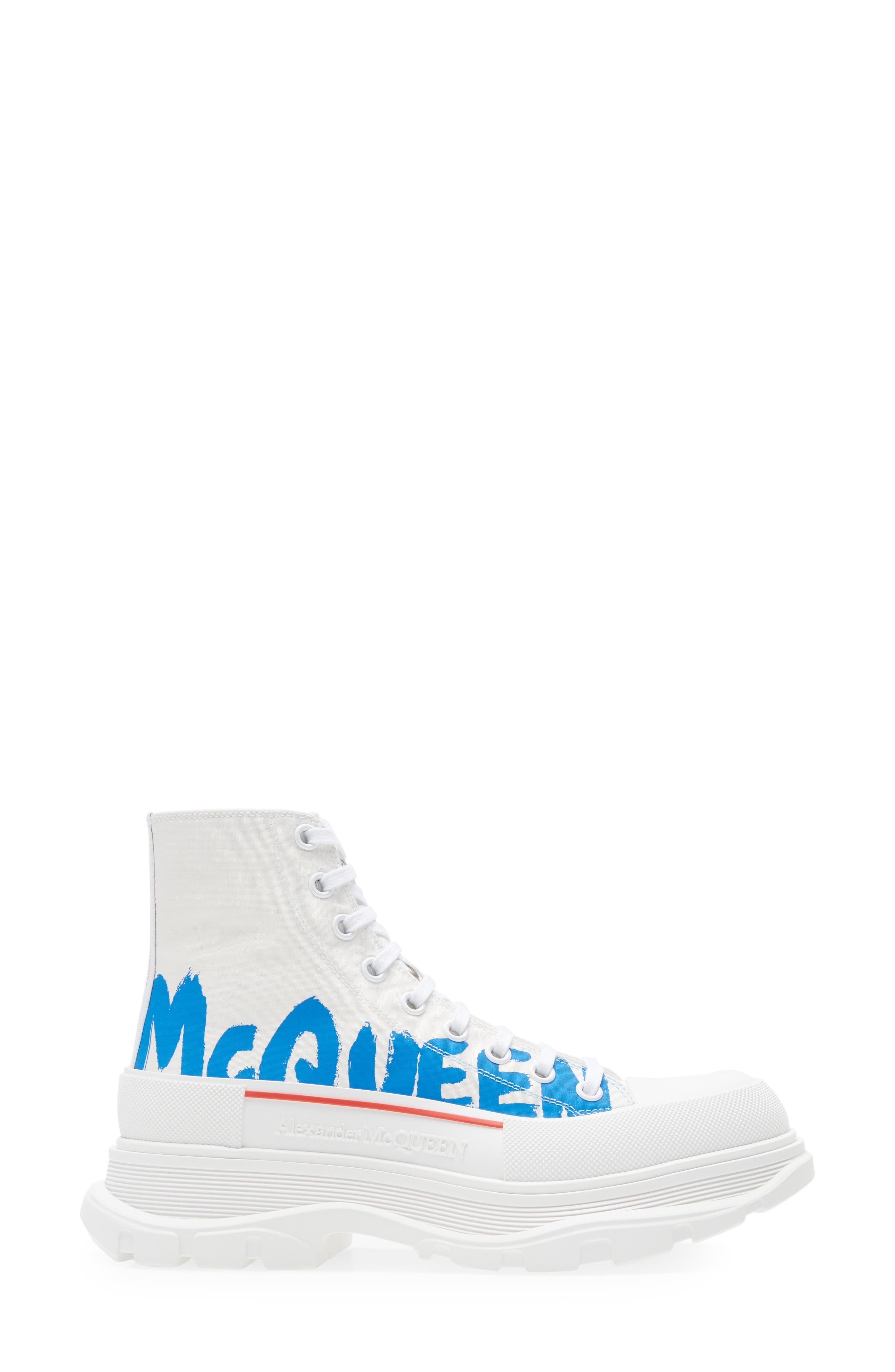 McQueen Tread Slick Graffiti High Top Sneaker, Alternate, color, 