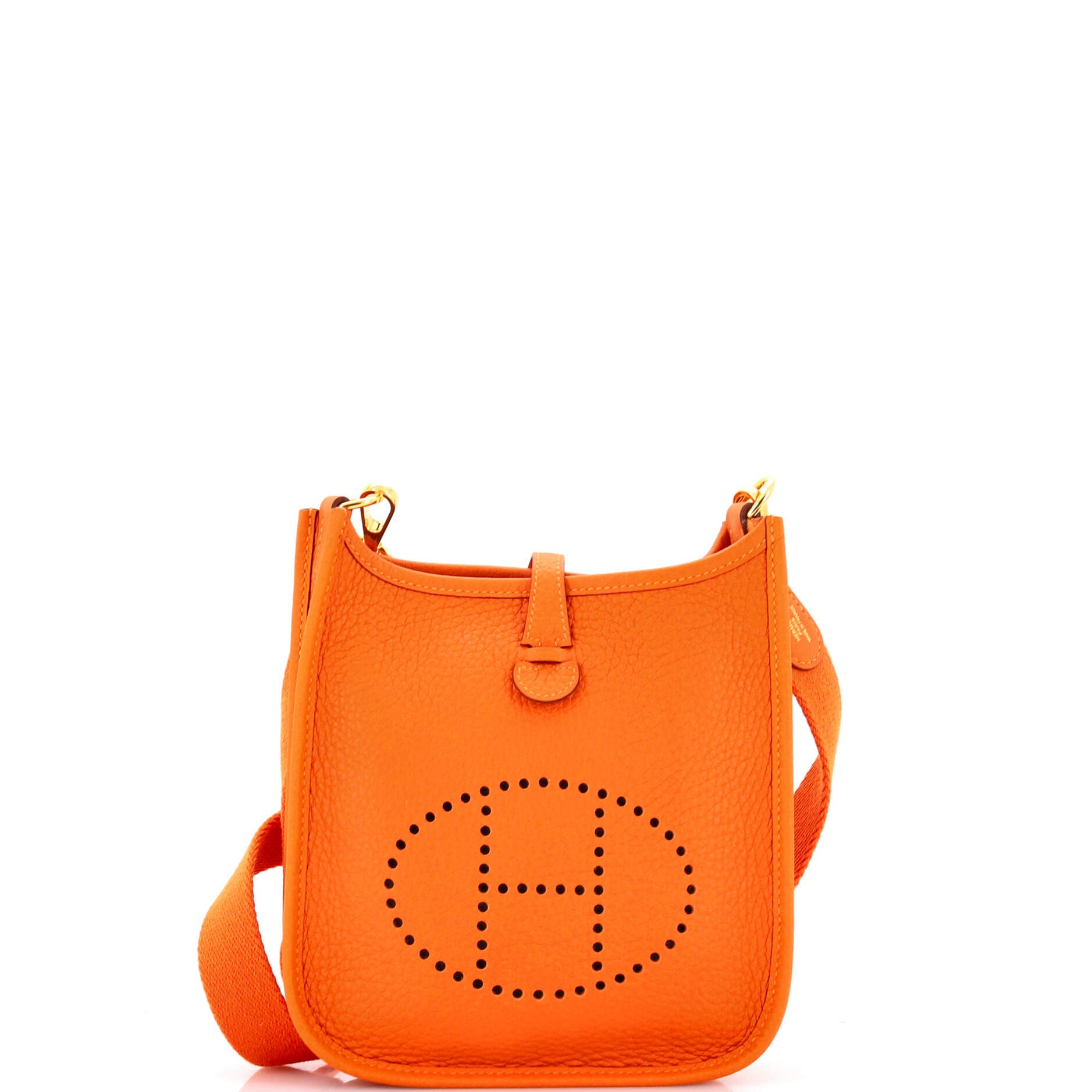 Pre-Owned Hermes Evelyne Bag Gen III Clemence TPM, Main, color, Orange Minium