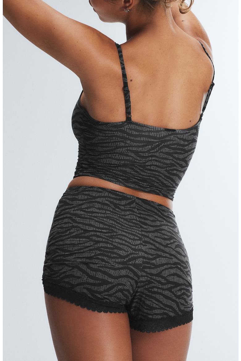 Snug Hug Sleep Camisole, Alternate, color, BLACK CAVIAR TIGER STRIPE TEXT