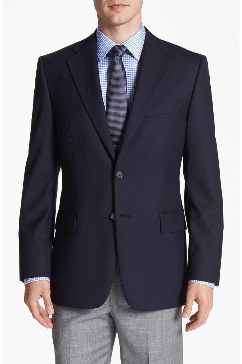Solid Wool Blazer, Main, color, NAVY