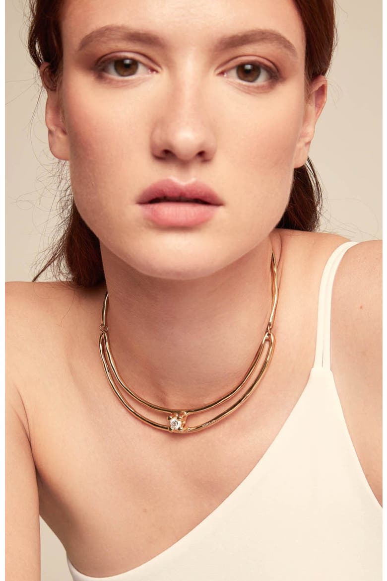 Twin Radiance Collar, Alternate, color, Gold