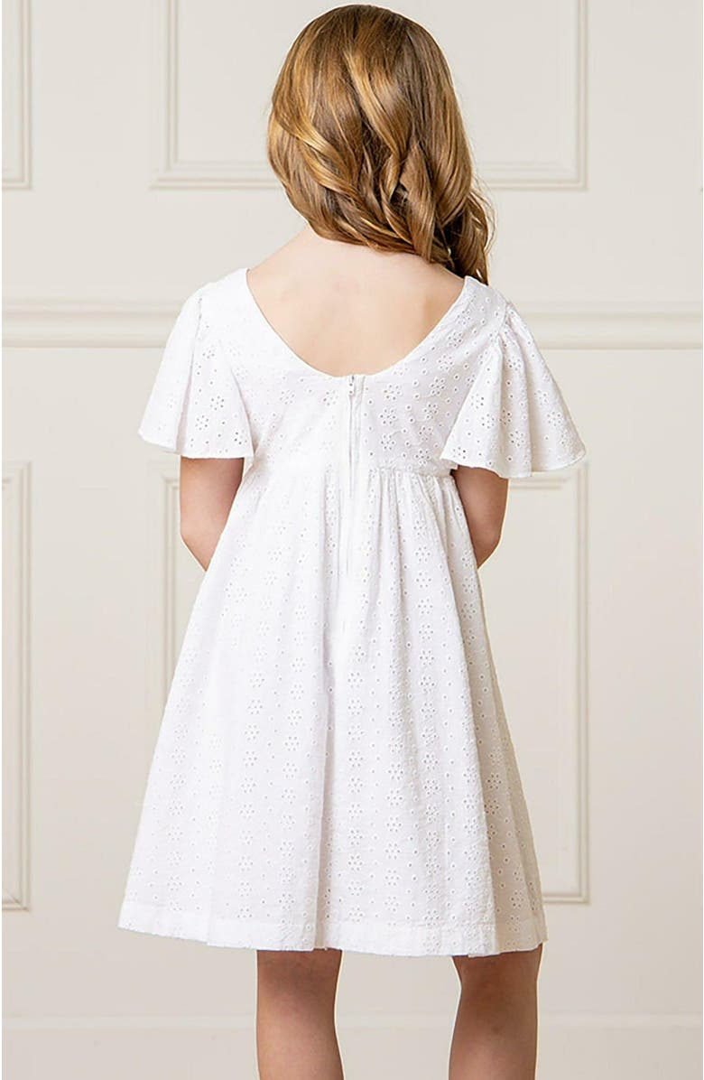 Hope & Henry Girls' Organic Flutter Sleeve Eyelet Dress, Toddler, Alternate, color,