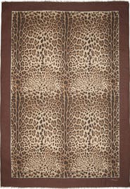 Dolce&Gabbana Leopard Print Signature Border Scarf