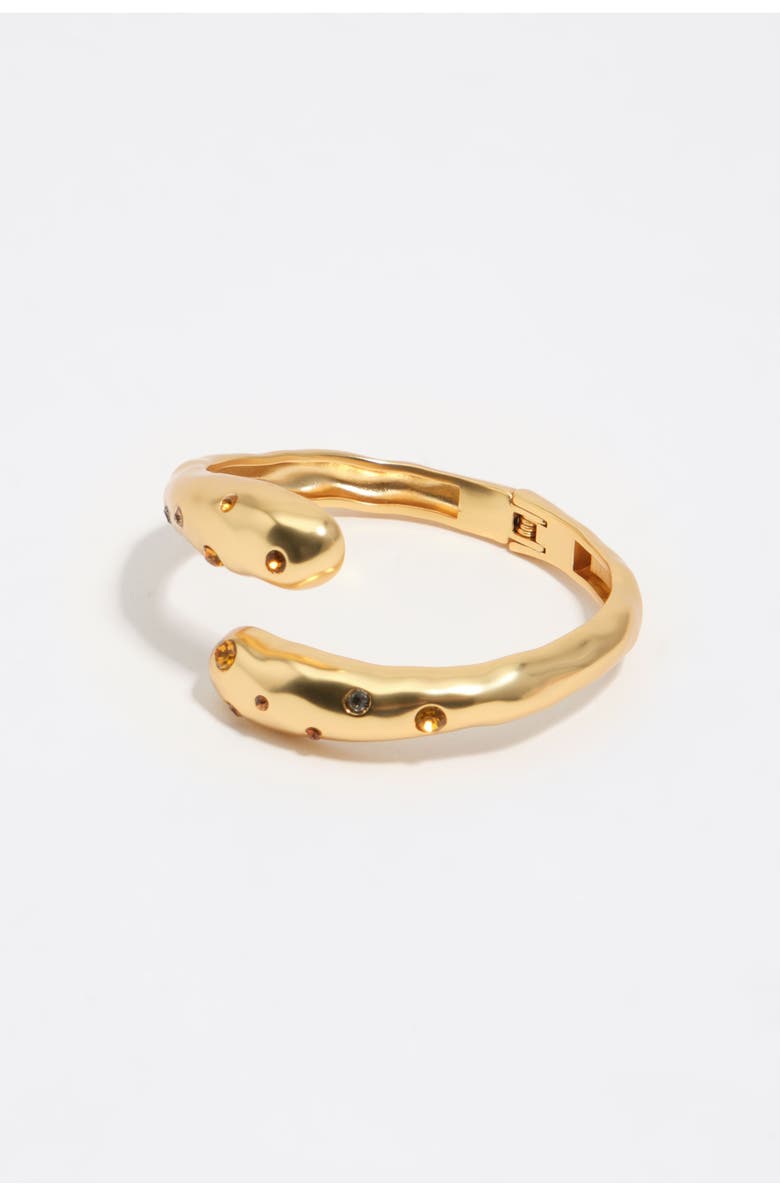 Bimba y Lola Engraved Logo Metal Bangle, Main, color, Gold
