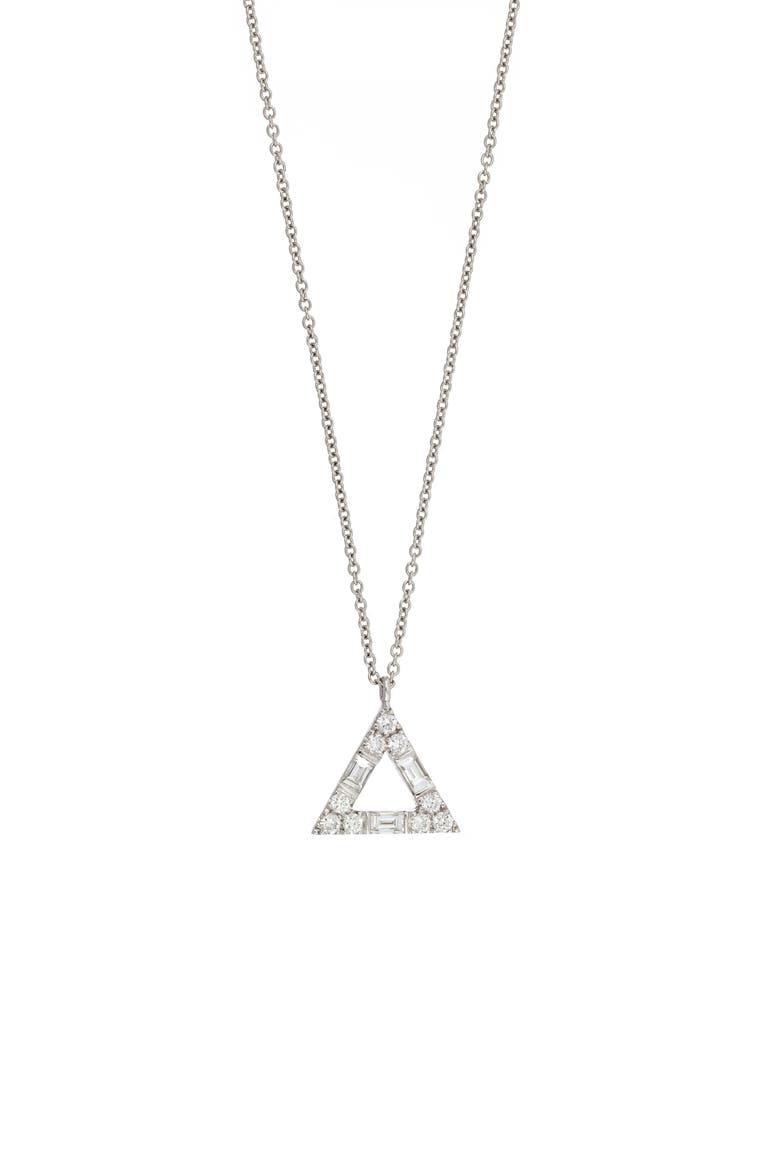 Gatsby Diamond Triangle Pendant Necklace (Nordstrom Exclusive), Main, color, WHITE GOLD/ DIAMOND