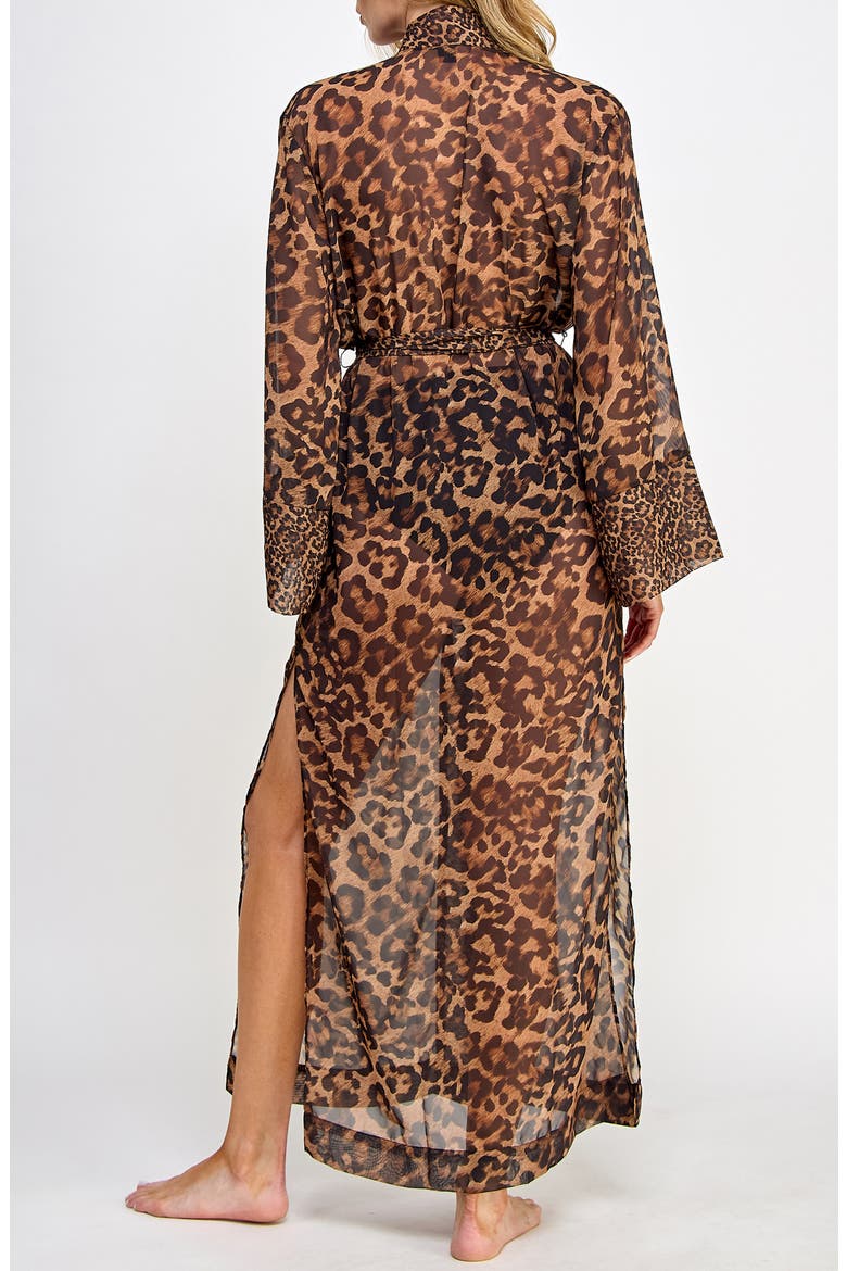 Juliana Leopard Print Robe, Alternate, color, LEOPARD