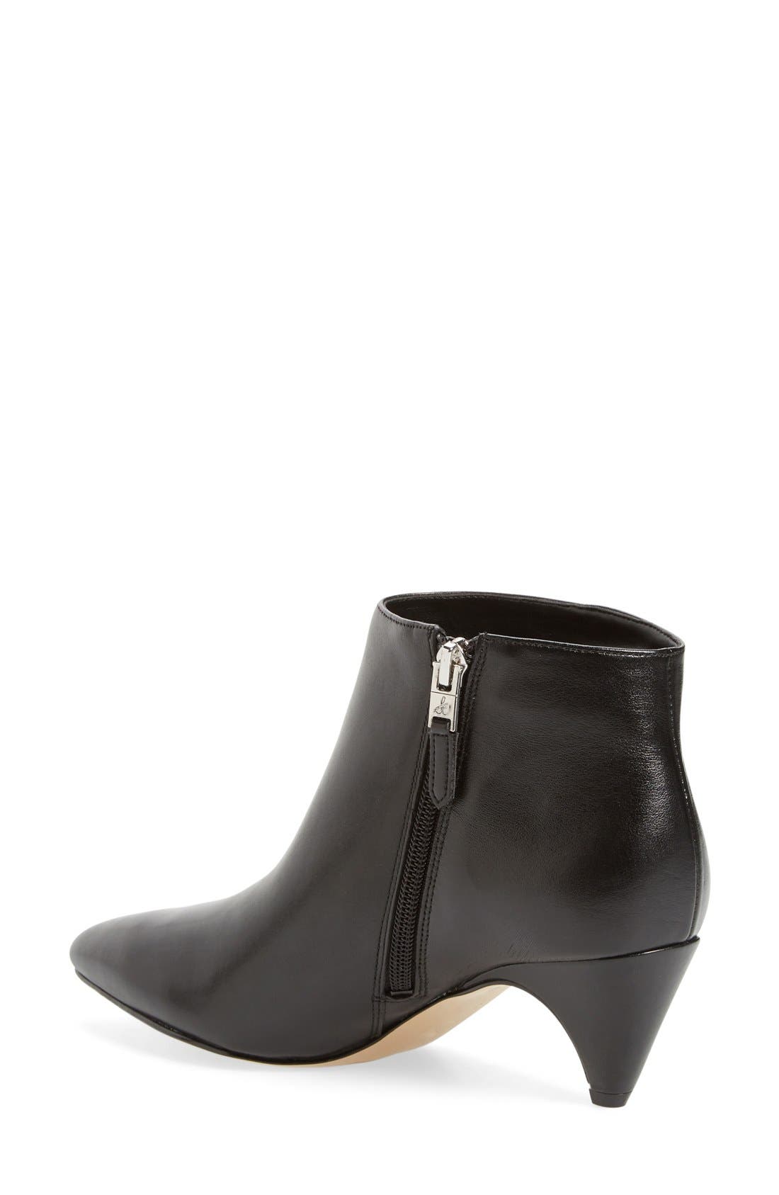 'Lucy' Pointy Toe Bootie, Alternate, color, BLACK LEATHER