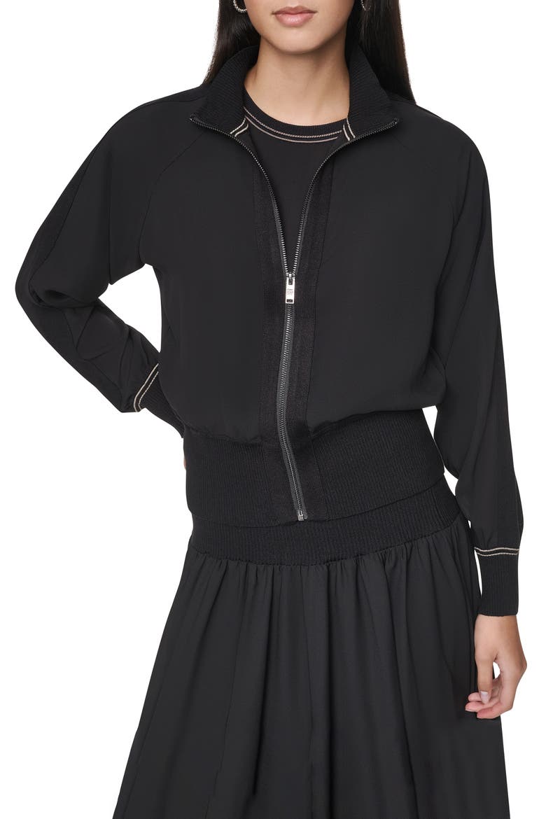 Mixed Media Sweater, Main, color, BLACK