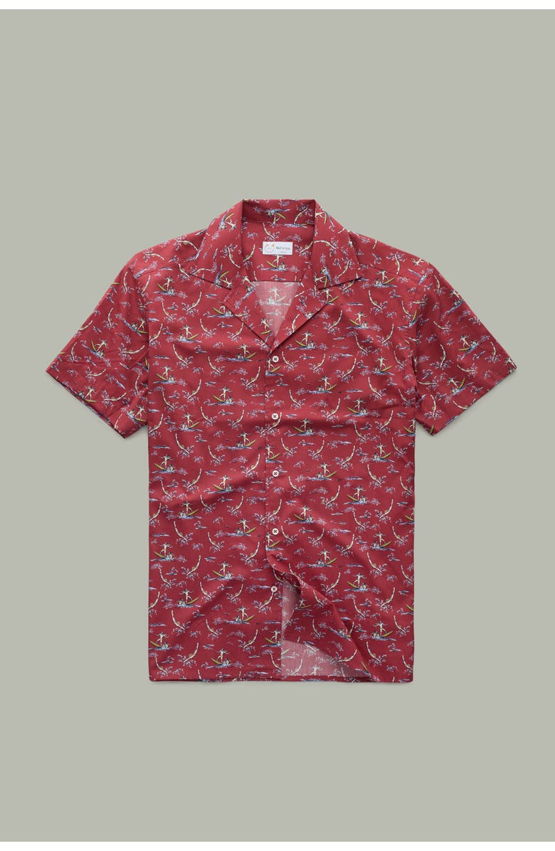 Wolf Vs. Goat (WvG) Cotton Bowling Shirt, Main, color, Red