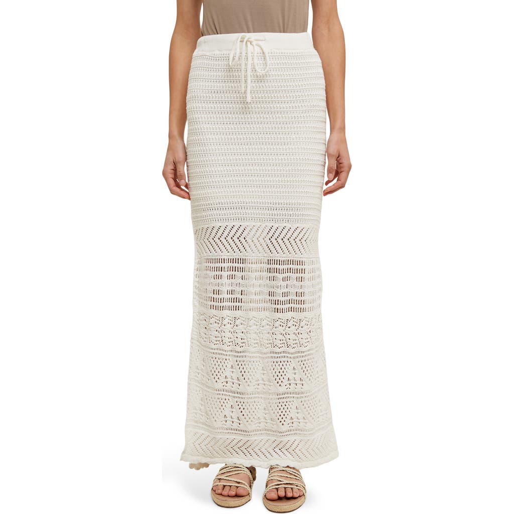 Wishlist Open Stitch Drawstring Cotton Midi Skirt