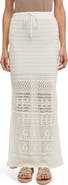 WISHLIST Open Stitch Drawstring Cotton Midi Skirt