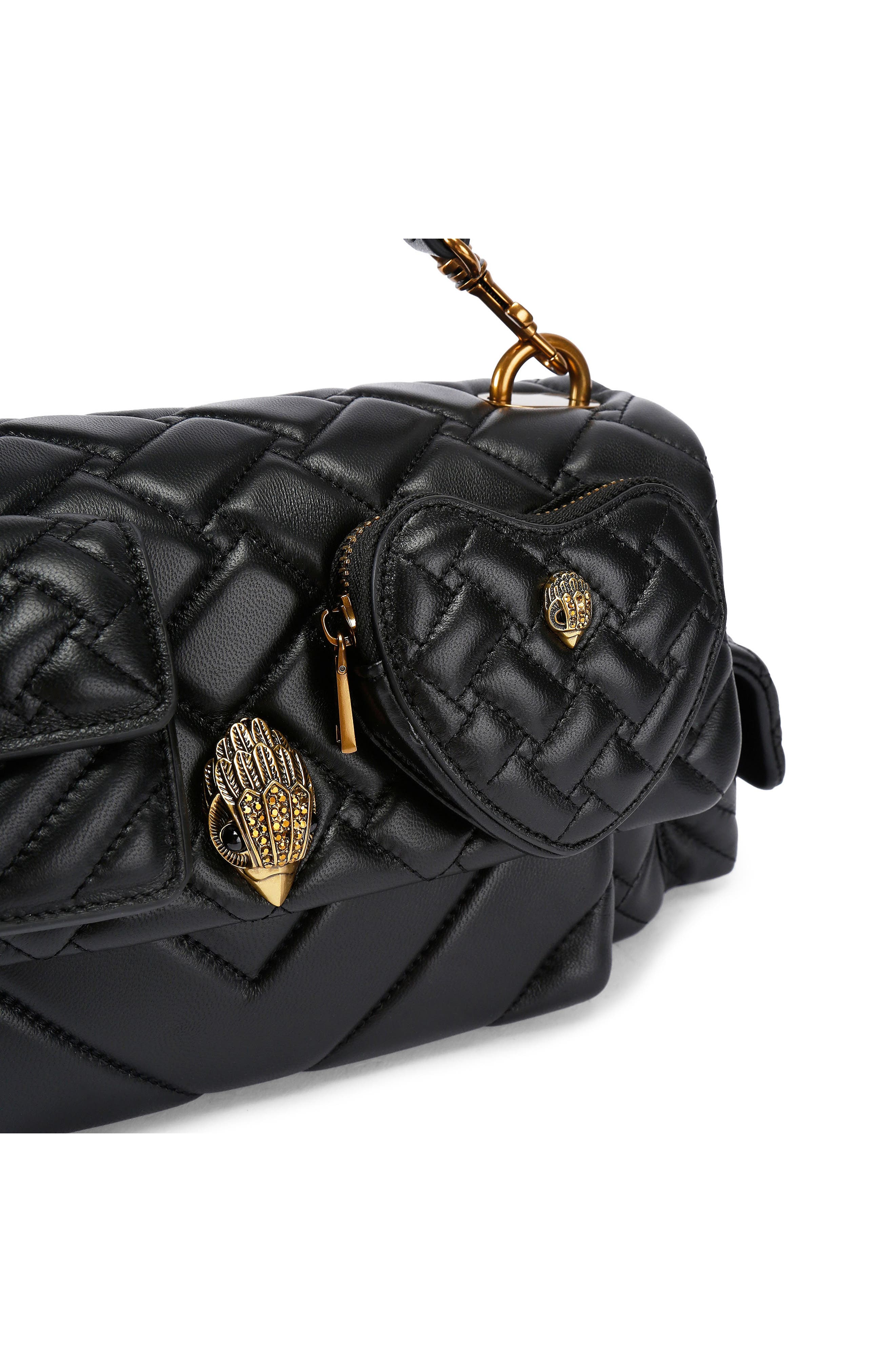 Kurt Geiger London Kensington Multipocket Quilted Leather Shoulder Bag, Alternate, color, Black