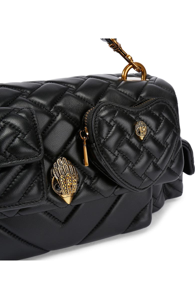 Kurt Geiger London Kensington Multipocket Quilted Leather Shoulder Bag, Alternate, color, Black