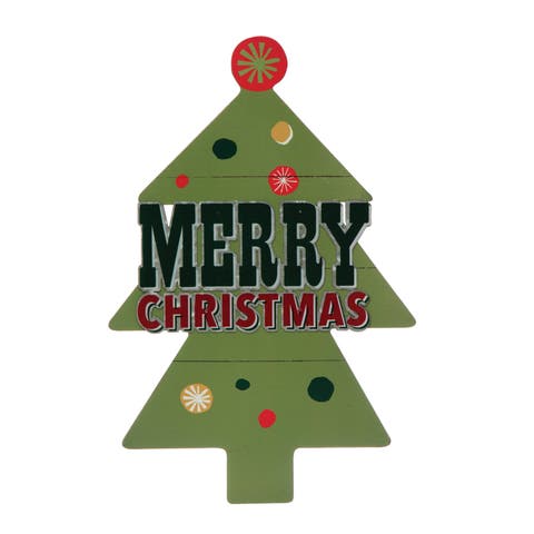 Wood Christmas Tree Wall Décor, Multi Color