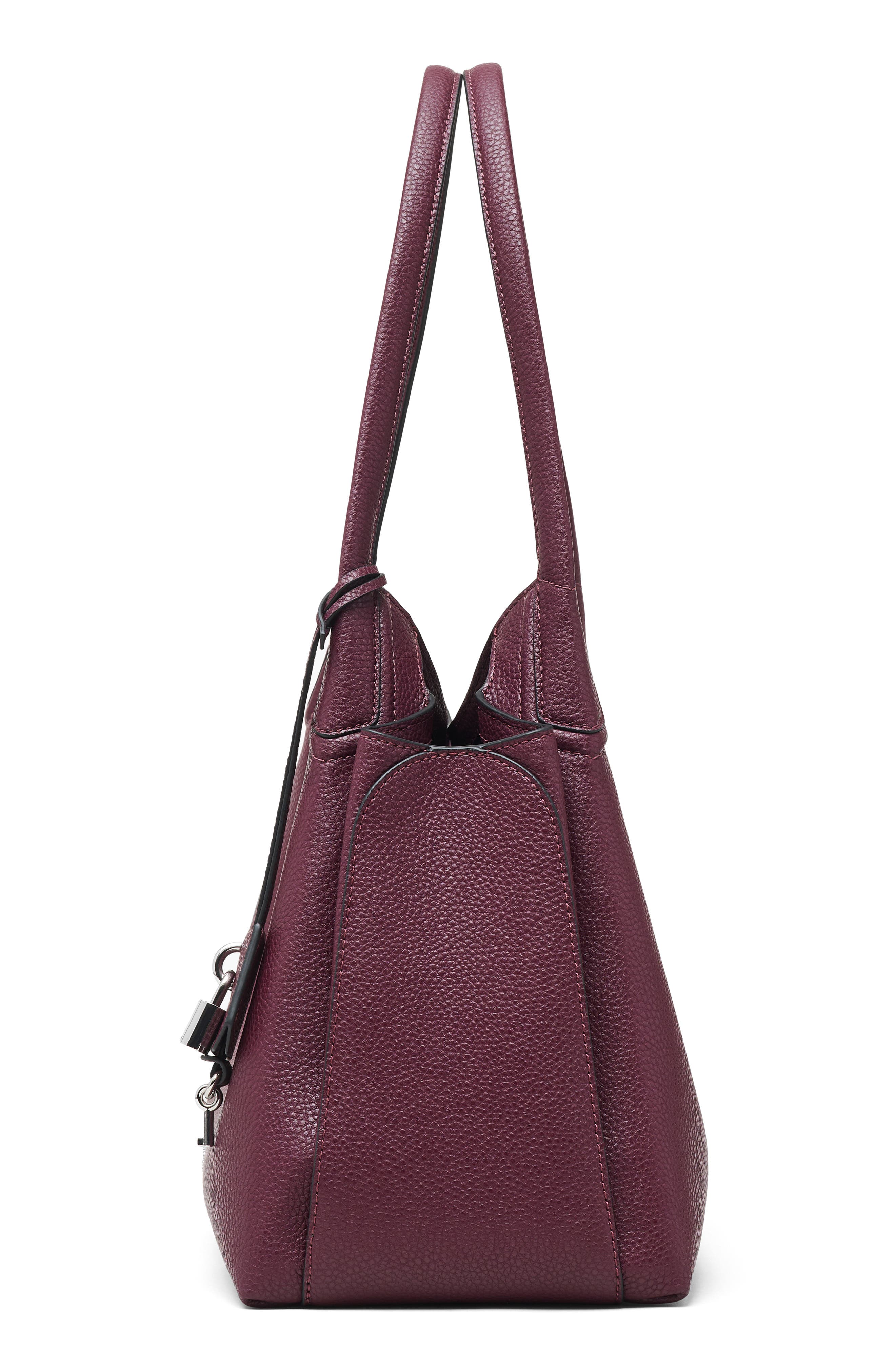 Driftwork Leather Hobo Bag, Alternate, color, DARK PLUM