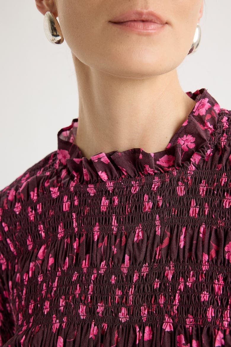 Norra Printed Top, Alternate, color, Berry Floral Print
