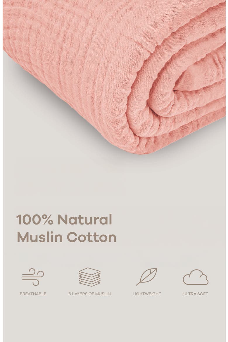 Adult Muslin Blanket, Alternate, color, Bold Blush