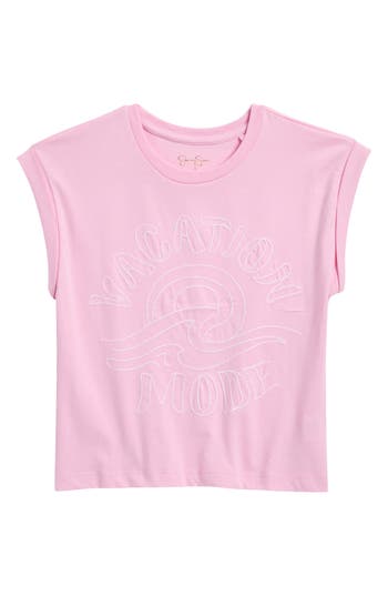 Shop Jessica Simpson Kids' Graphic Muscle Tank In Pink