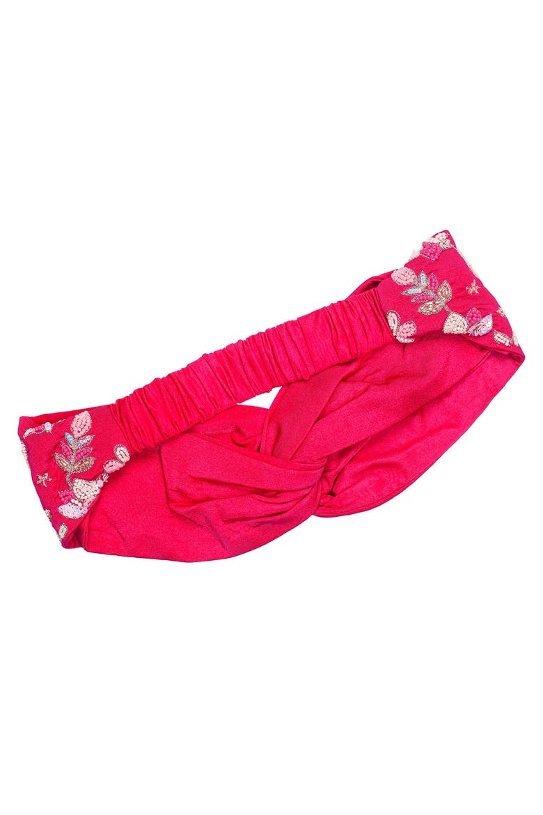 Blossom Embellished Hair Band for Women - Hot Pink, Alternate, color, Pink
