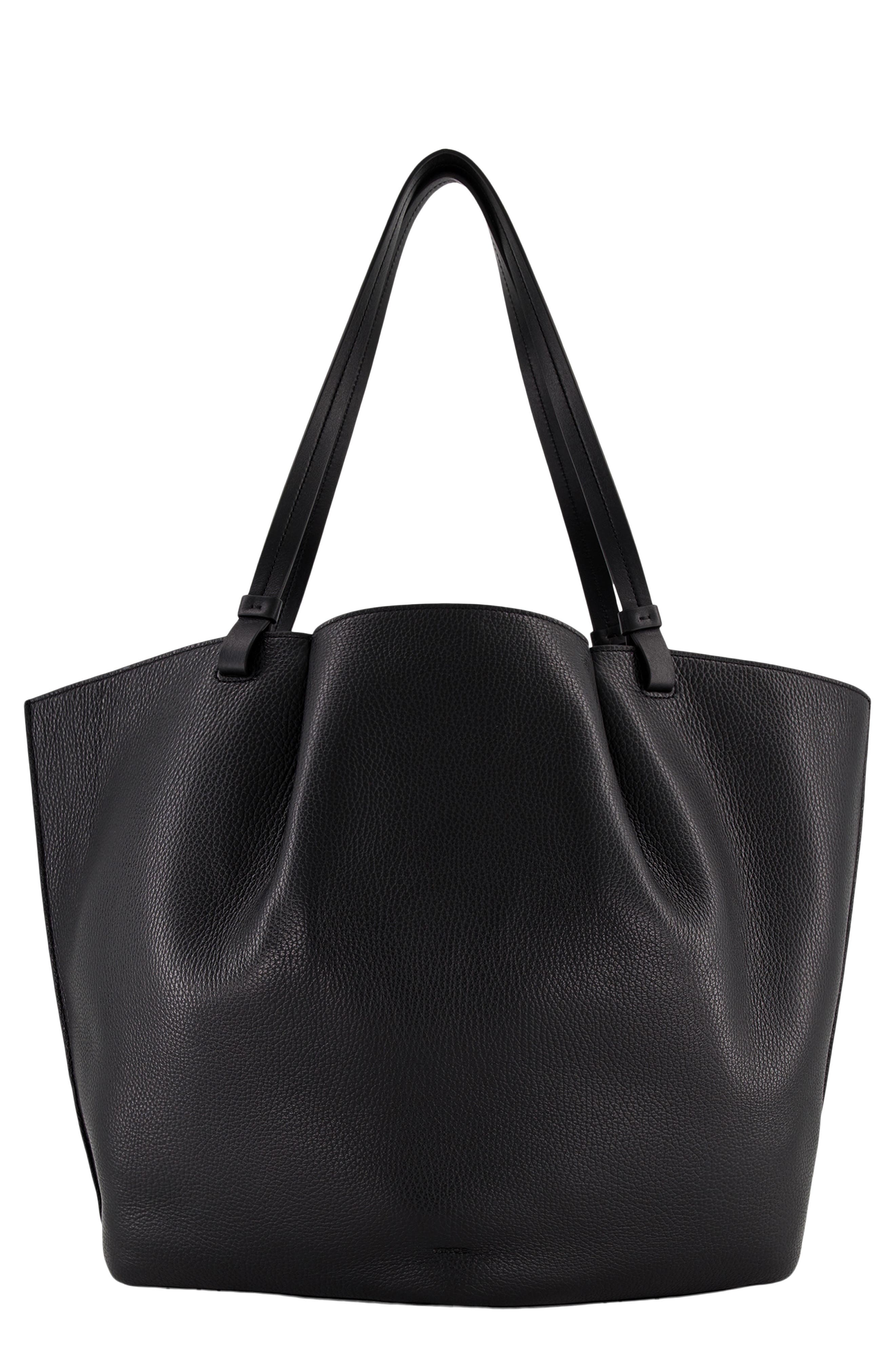 Vince Ava Pebble Leather Bucket Bag, Main, color, Cacao