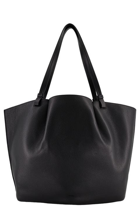 Ava Pebble Leather Bucket Bag