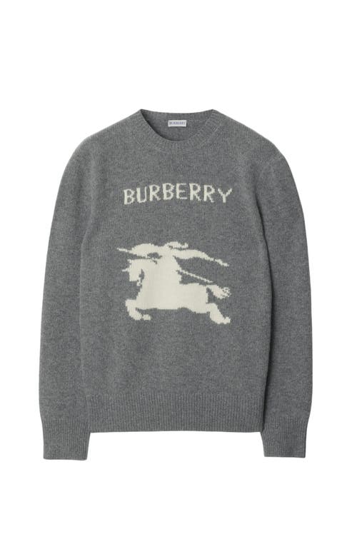 Shop Burberry Ekd Wool Cashmere Sweater In Grey