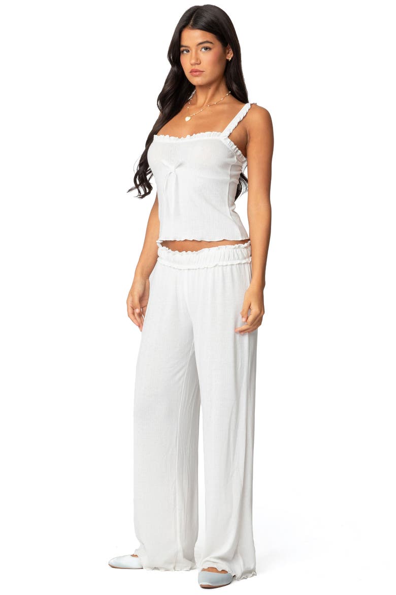 Sylvia Pointelle Pants, Alternate, color, WHITE