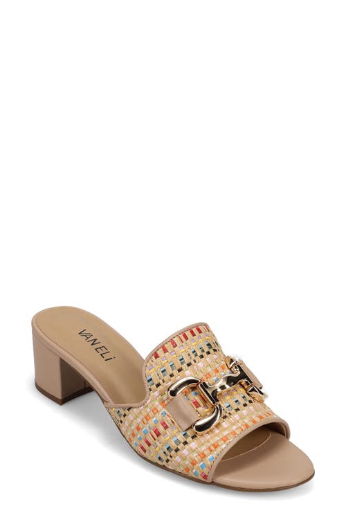 Vaneli Oksana Block Heel Sandal In Natural/multi