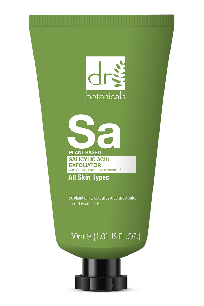 Salicylic Acid Exfoliator with Coffee, Walnut & Vitamin E 30ml for Acne & Blemishes, Large Pores, Main, color, White