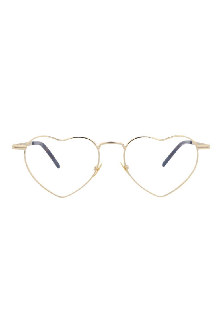 52mm Heart Optical Glasses, Main, color, GOLD GOLD TRANSPARENT