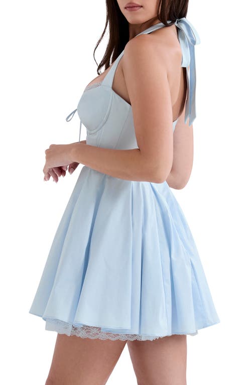 House Of Cb Womens Harriet Halter Cotton-blend Mini Dress Bluebell In Ice Water