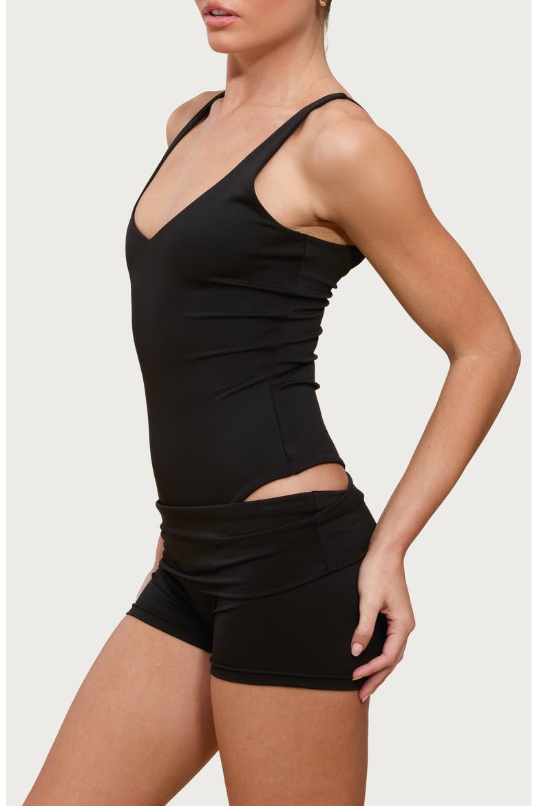 Alondra V-Neck Bodysuit, Alternate, color, BLACK