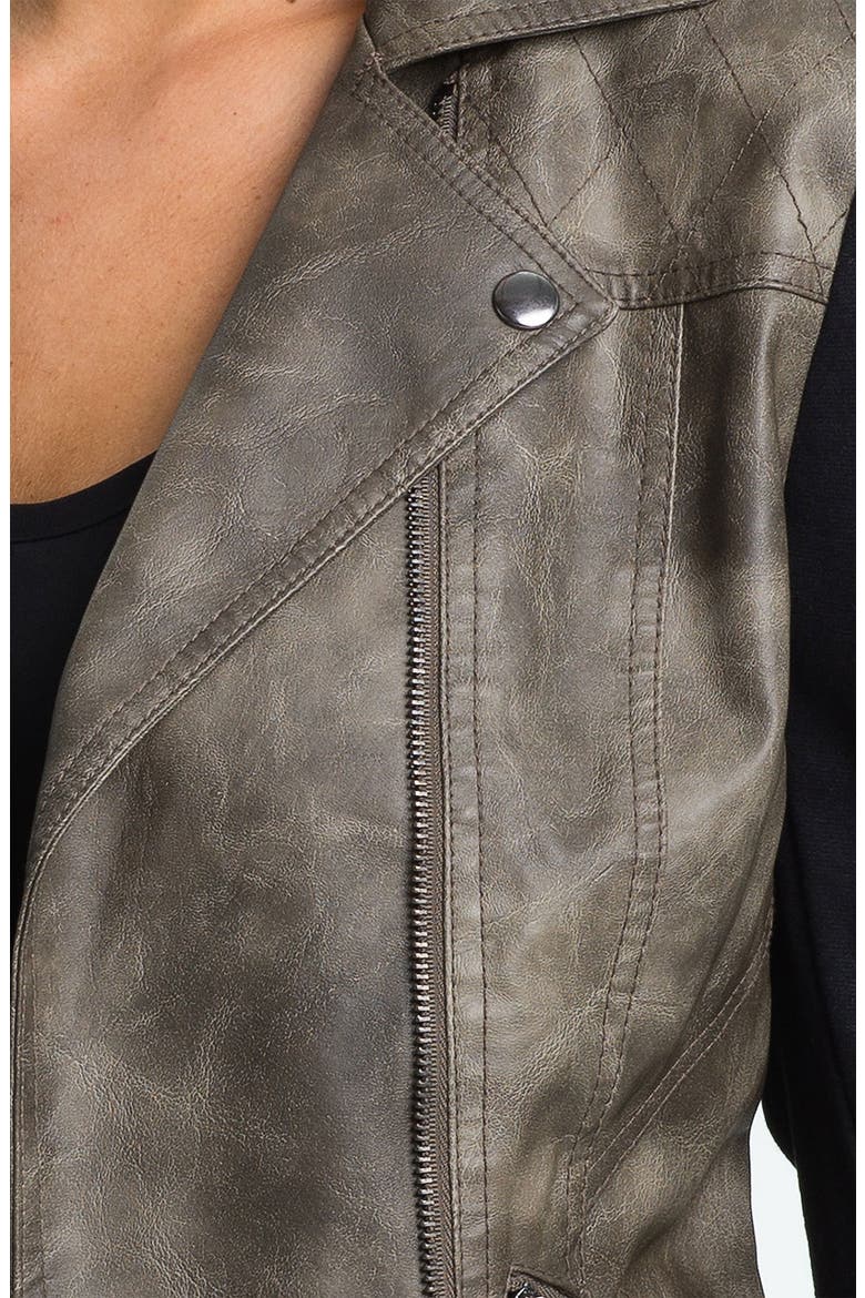 Faux Leather & Ponte Jacket, Alternate, color, BURNT OLIVE