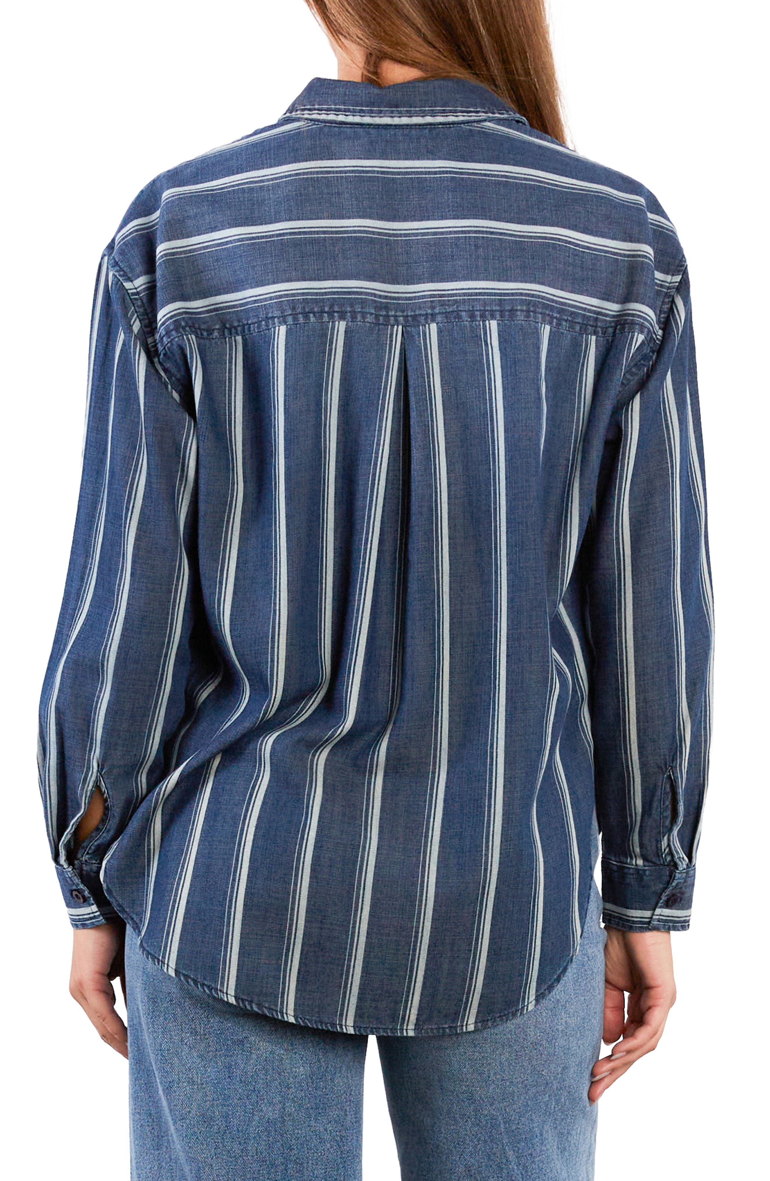 Worry-Free Stripe Button Front Shirt - image 2