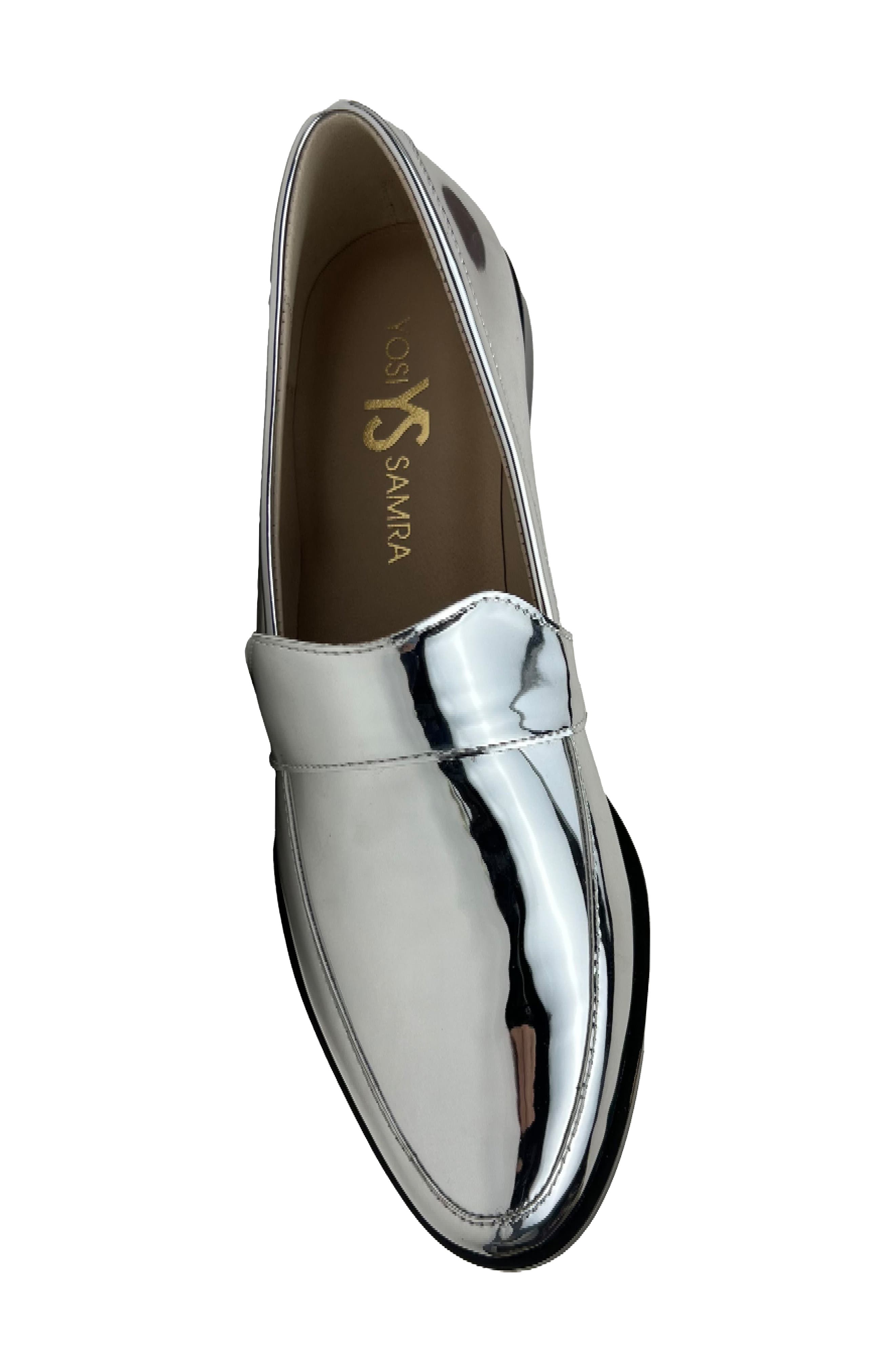 Yosi Samra Olivia Loafer, Alternate, color, Silver