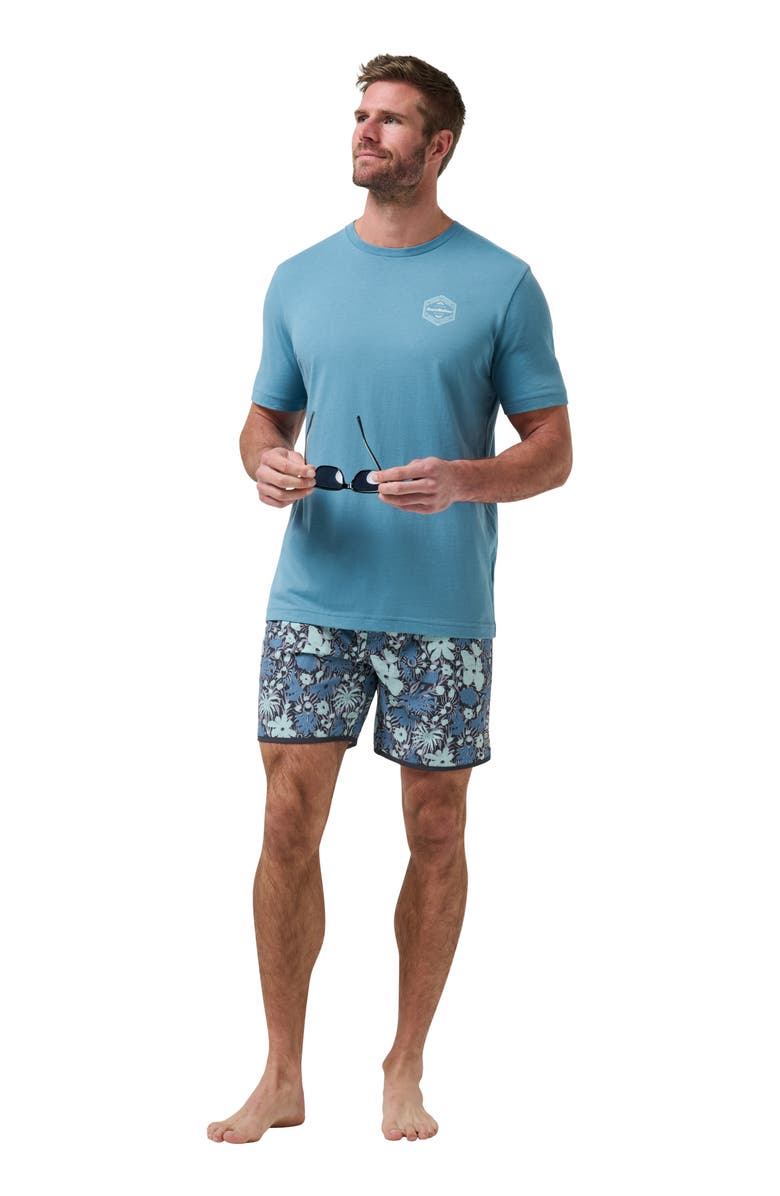 TravisMathew Canoe Cruise Swim Trunks, Alternate, color, Heather Grey